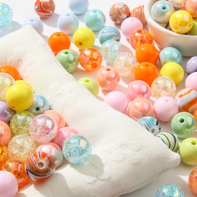 16mm Acrylic Beads 100pcs Yellow Green Ab Candy Color Beads Loose Spacer Bead - Image 7