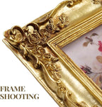 Cuspin 4x4 Gold Picture Frame Square, Vintage Ornate Resin Photo Frame - Image 2