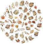 100 Pcs Autumn Flower Stickers for Scrapbooking Junk Journal Card Making - Image 2
