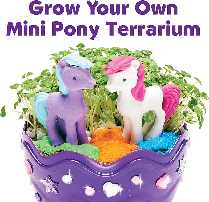 Creativity for Kids Mini Garden: Pony Terrarium Kit | Summer Crafts for Kids | - Image 2