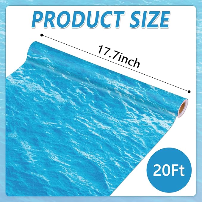 Qyeahkj Ocean Waves Bulletin Board Paper Roll Sea Bulletin Board Background - Image 2