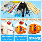 3.4FL OZ Air Dry Clay Glaze & 25pcs Tool Kit, Gloss Clay Varnish Protective - Image 9