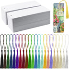 Bercoor 240 PCS White Blank Paper Bookmarks Decorate by Bercoor