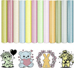 Tintnut Ligth Color Plaid Heat Transfer Vinyl, 12 Sheets Iron on Vinyl | 12x10in by Tintnut