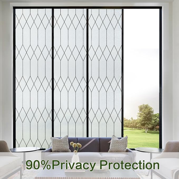 Windimiley Window Privacy Film Stained Glass Static Clings, Bathroom Frosted - Image 2