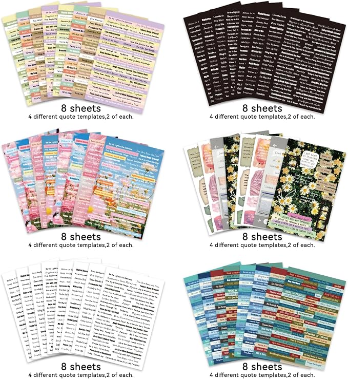 PRSTINCOL 2346PCS Quote Stickers, 48 Sheets Scrapbook Supplies Kit Word Stickers - Image 5