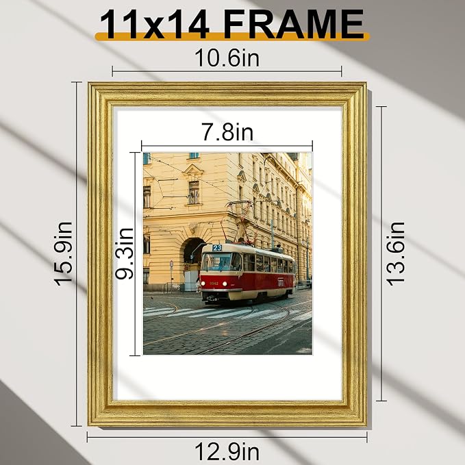 Vittanly 11x14 Picture Frames Set of 2, Ornate Vintage Photo Frame - Image 5