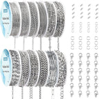 Necklace Chain for Jewelry Making, 95.1 Feet 12 Rolls Stainless Steel Jewelry by Ecoofor