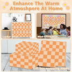 Hippie Orange Checked Bulletin Board Paper Roll Retro Orange Bulletin Board - Image 6