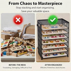 8-Tier Puzzle Organizer Rack, Wooden Puzzle Storage Holder - Image 4