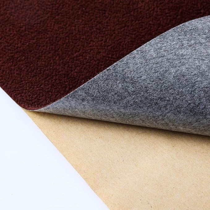 Removable Velvet Flock Self Adhesive Felt Fabric Liner Brown Velvet Drawer Liner - Image 2