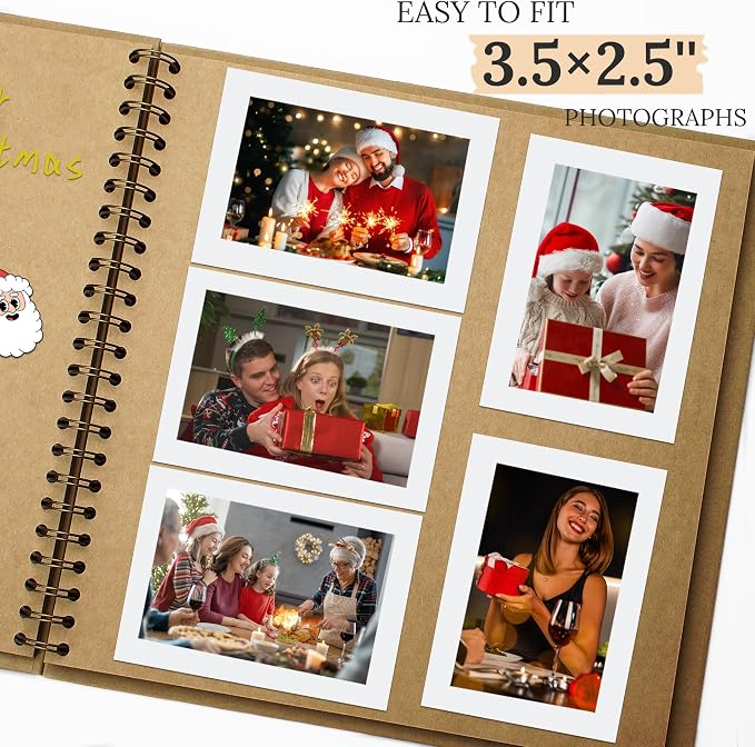 Scrapbook 8x8 Inch DIY Scrapbook Album Hardcover Kraft Paper 40 pages/20 sheets - Image 4