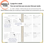 Undated Weekly Planner with Metal Corner Hardcover Notebook, A5 Size Journal - Image 3