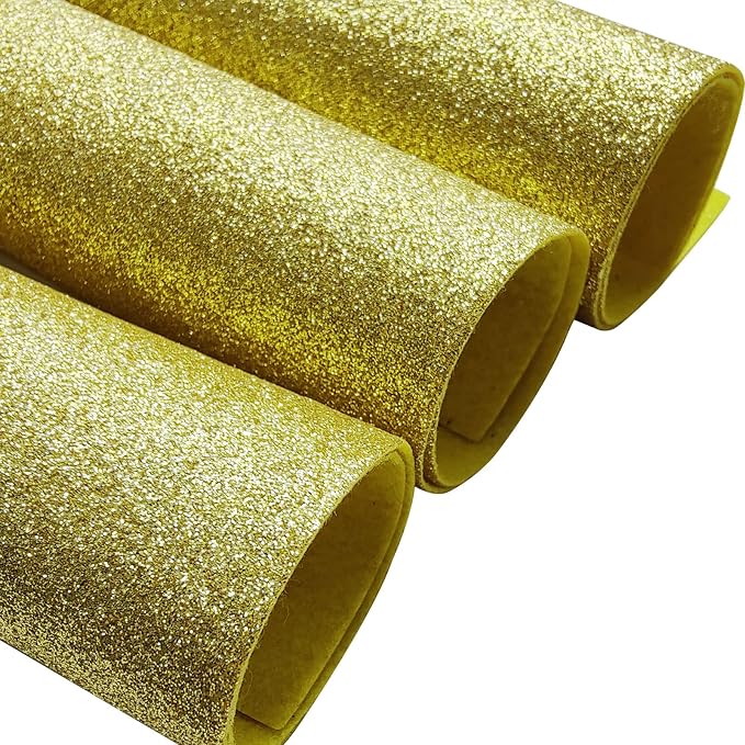 Jtnohx Glitter Felt Fabric, 8 x12 inches Felt Square Glitter - Image 3