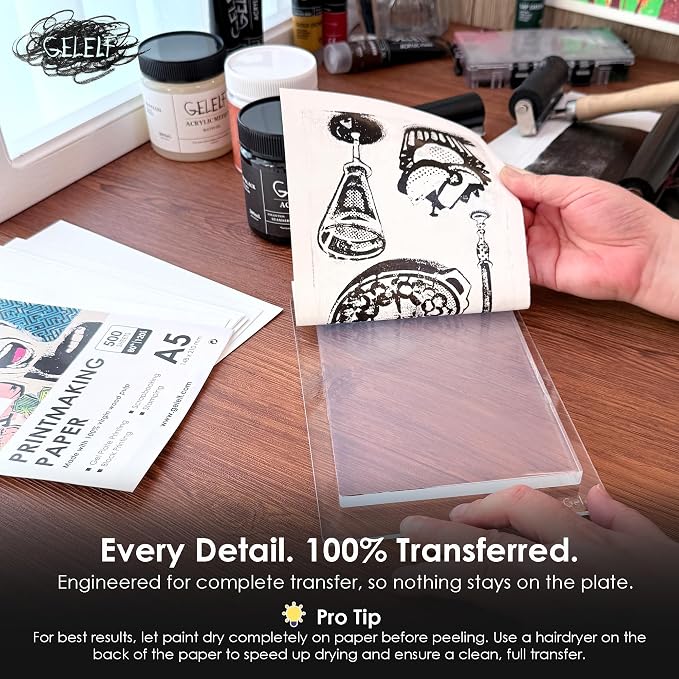 Printmaking Paper for Practice, International A5 Gel Plate Printmaking - Image 5