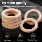 FoDau770 5pcs Natural Beech Wooden Rings, Unfinished Solid Wood Rings Heavy - Image 4