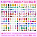 XSEINO 192 Colors 4800pcs 8mm Dream Candy Colorful Series Glass Beads Bracelet - Image 2