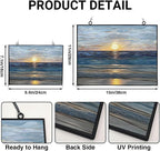 Rectangle Sun Set Beach Stained Glass Window Hanging Sun Catchers Indoor Window - Image 3