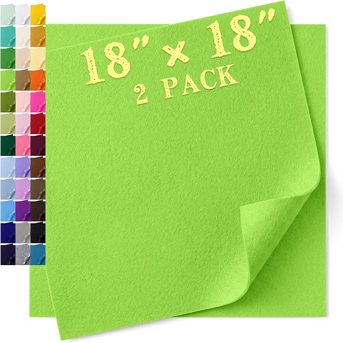 Felt Fabric Sheet 18 x 18 Inch, 1.6mm Thick | Soft and Flexible Nonwoven by MIGLORIA