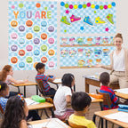 Blue Checkered Bulletin Board Paper Roll Retro Pastel Blue Bulletin Board - Image 8