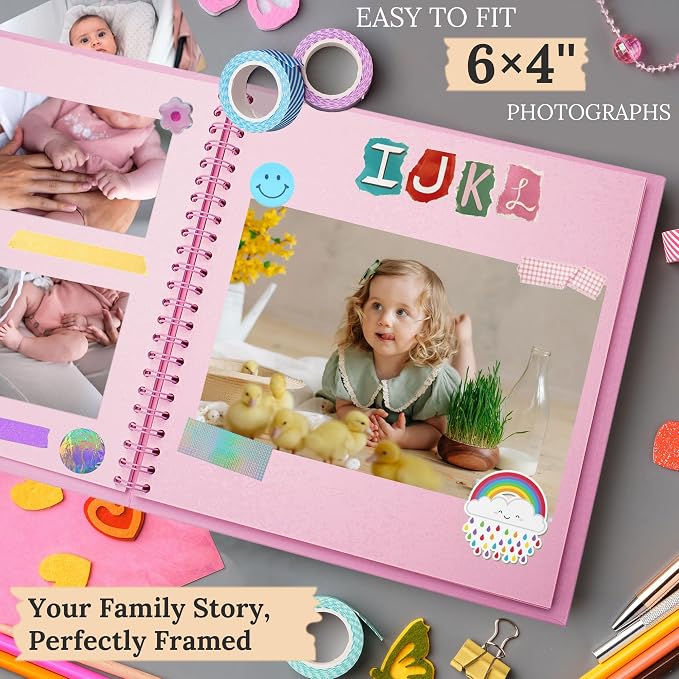 Scrapbook 7x7 Inch DIY Scrapbook Album Hardcover Kraft Paper 40 pages/20 sheets - Image 5