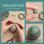 36pcs Natural Matte Africa Turquoise Gemstone Beads，10mm Frosted Round Loose - Image 4