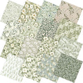 Tudomro 16 Pcs 10'' x 10'' Sage Green Quilting Fabric Square Greenery Floral by Tudomro