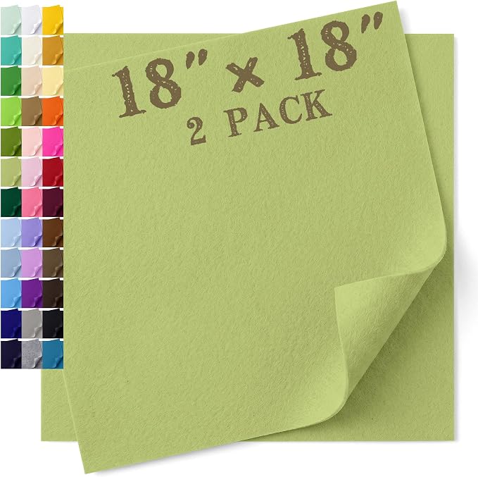 Felt Fabric Sheet 18 x 18 Inch, 1.6mm Thick | Soft and Flexible Nonwoven by MIGLORIA