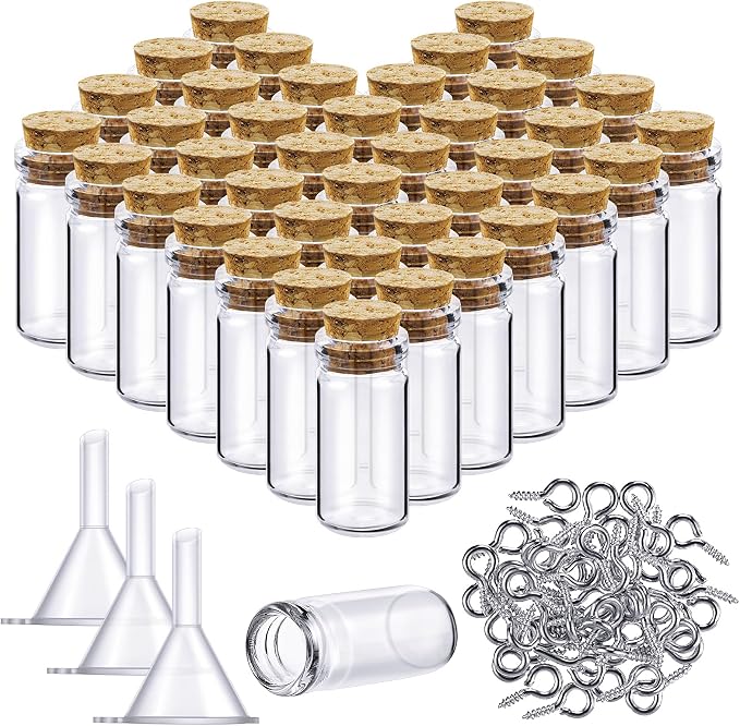Yungyan 50 Pieces Small Mini Glass Bottles Jars by Yungyan