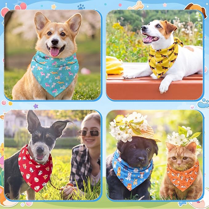Sweetude 100 Pcs Dog Bandanas Bulk Dog Bandana Bibs Pet Bandanas - Image 2