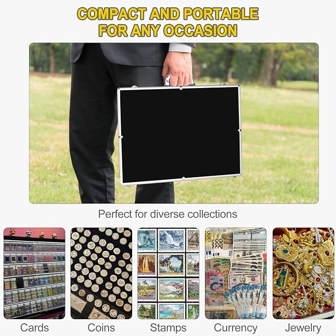 2 Pcs Trade Show Display Case – 34"x22" Large Aluminum Locking Tabletop Showcase - Image 6
