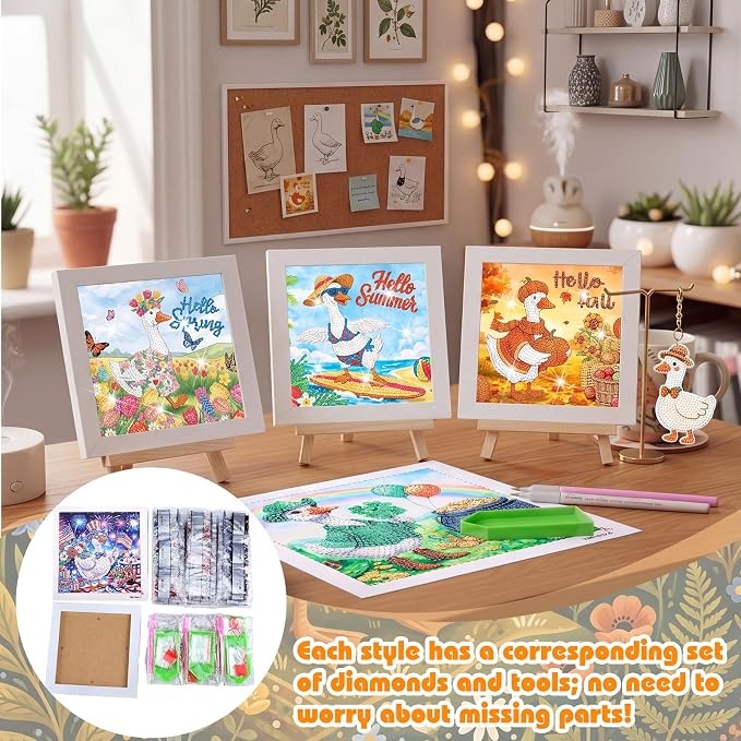 Trandraft 13 Pcs Goose Interchangeable Farmhouse Diamond Painting Kits - Image 2