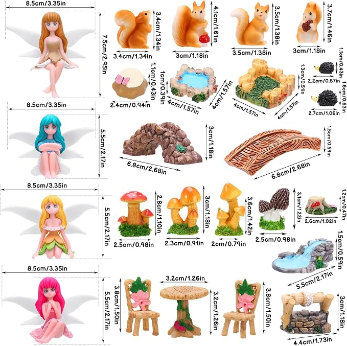 25Pcs Fairy Garden Accessories, Miniature Garden Ornaments Landscape - Image 7