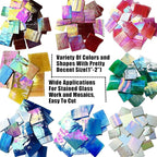 Iridescent Mosaic Glass Pieces Stained Glass Sheet Scraps - Image 4