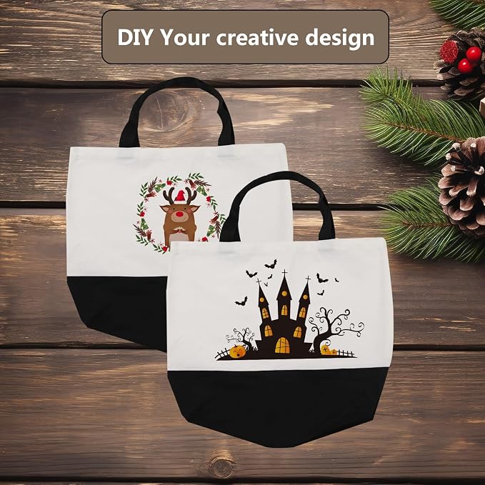 OKBA 10 pcs Sublimation Tote Bags, polyester tote bags - Image 2