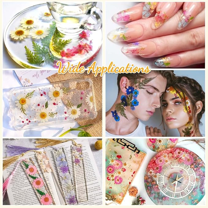 200 Pcs Dried Pressed Flowers for Crafts, 20 Sheets Real Dry Florals and Leaves - Image 6