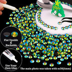 5000pcs 2mm Resin Rhinestones Bulk, Emerald Black AB Flatback Round Jelly - Image 4