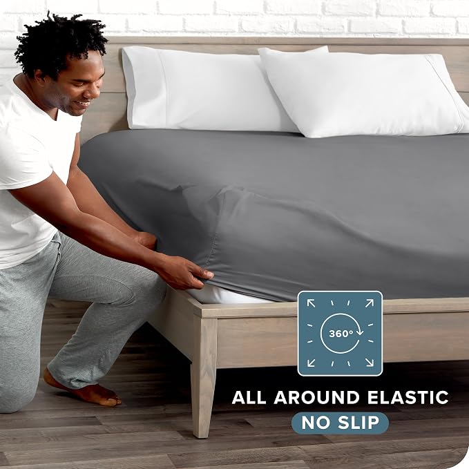 Bare Home Fitted Bottom Sheet Hospital Size - Image 3