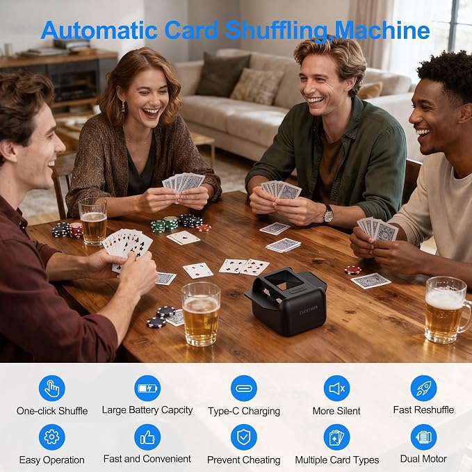 Automatic Card Shuffler|1-2 Deck Electric Card Shuffle MachineFor of Poker - Image 2