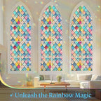 Haton Window Privacy Film Stained Glass Film, Rainbow Decorative Window Cling - Image 3