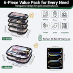 6 Pack Black Clear Hard Shell Beauty Organizer, 1.2mm Heavy Duty Crush-Proof - Image 4