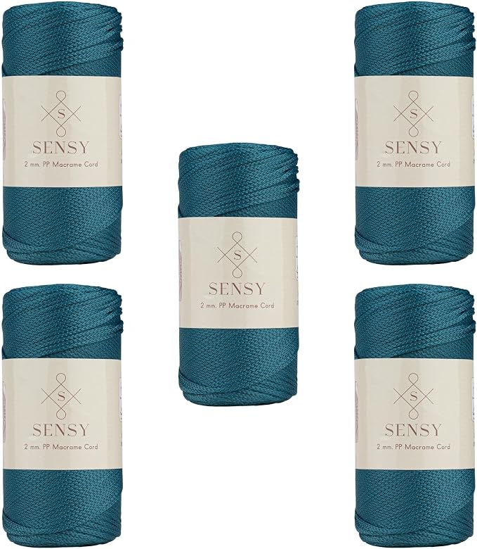 5 Skeins of Sensy Premium 2mm 251 Yards Polyester Rope 100% Polypropylene Cord by SSENSY