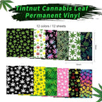 Tintnut Cannabis Pattern Permanent Vinyl 12 Sheets 12x10in Adhesive Vinyl | - Image 2