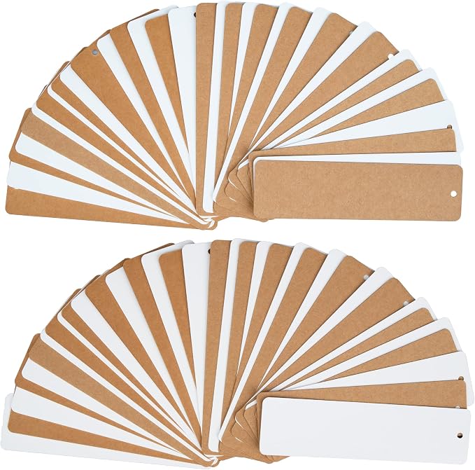 SWATOM 201 PCS Paper Blank Bookmarks to Decorate 100 Sets Cardstock DIY - Image 7