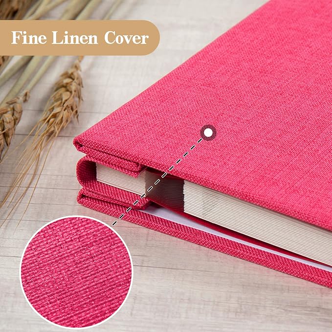 potricher Large Photo Album Self Adhesive 4x6 5x7 8x10 Pictures Linen Cover 40 - Image 5