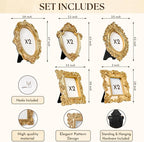 97 Decor Mini Gold Picture Frames, oval and rectangle shapes, - Image 2