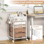 4 Drawer Rolling Storage Cart - Image 6