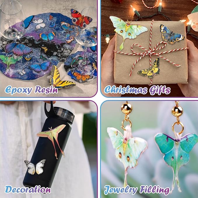 LET'S RESIN Realistic Paper Butterfly Moth, Epoxy Resin Supplies, Vintage - Image 5