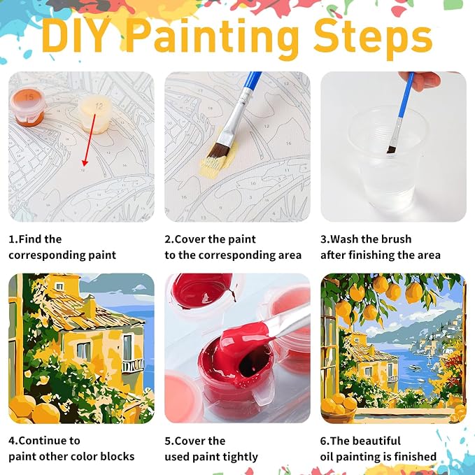 Paint by Numbers Kit for Adults, Lemon Paint by Numbers Kit for Adults Beginners - Image 9