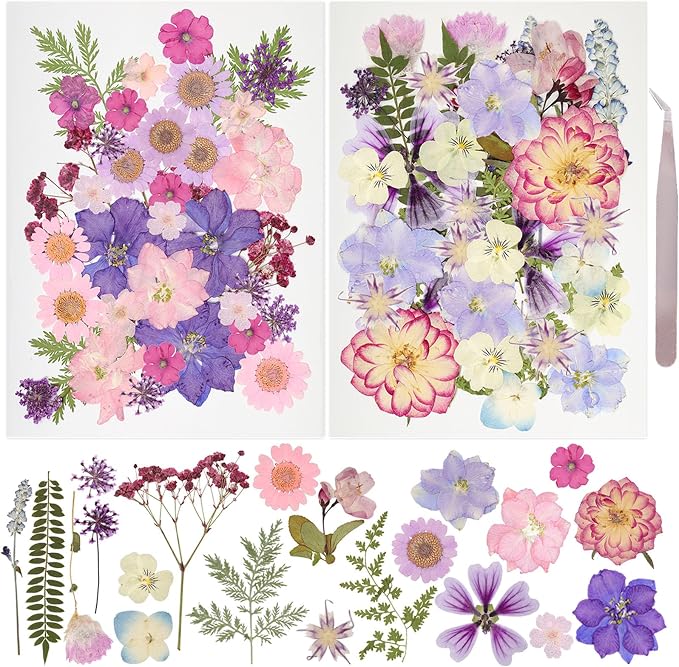 50Pcs Dried Pressed Flowers Resin Mould Real Pressed Flowers Natural Dry Leaves by Gvhntk